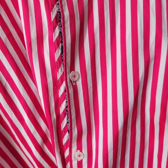 Stone Rose Shirt Men Small Pink Button Up Striped Logo Preppy Dress Shirt * - Picture 10 of 10